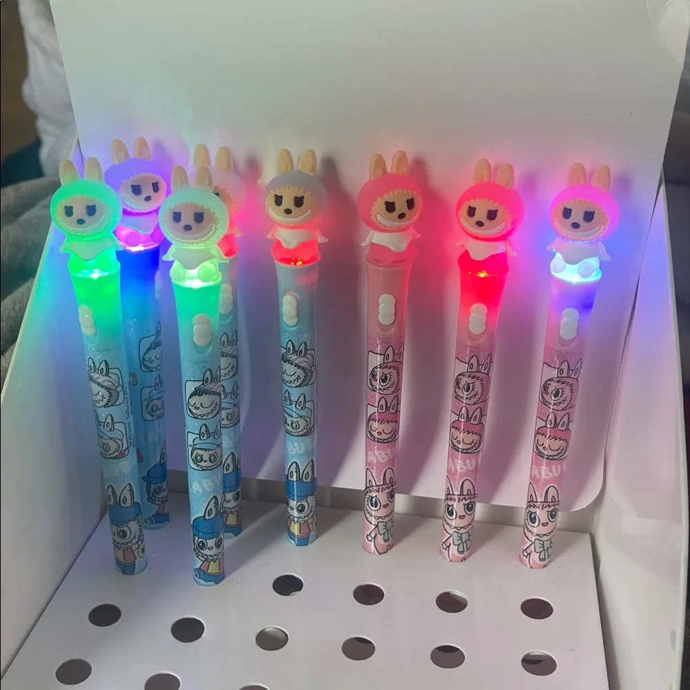 Cute Labubu monster Gel Ink Pens - Blue and Pink set of 8 new flaw